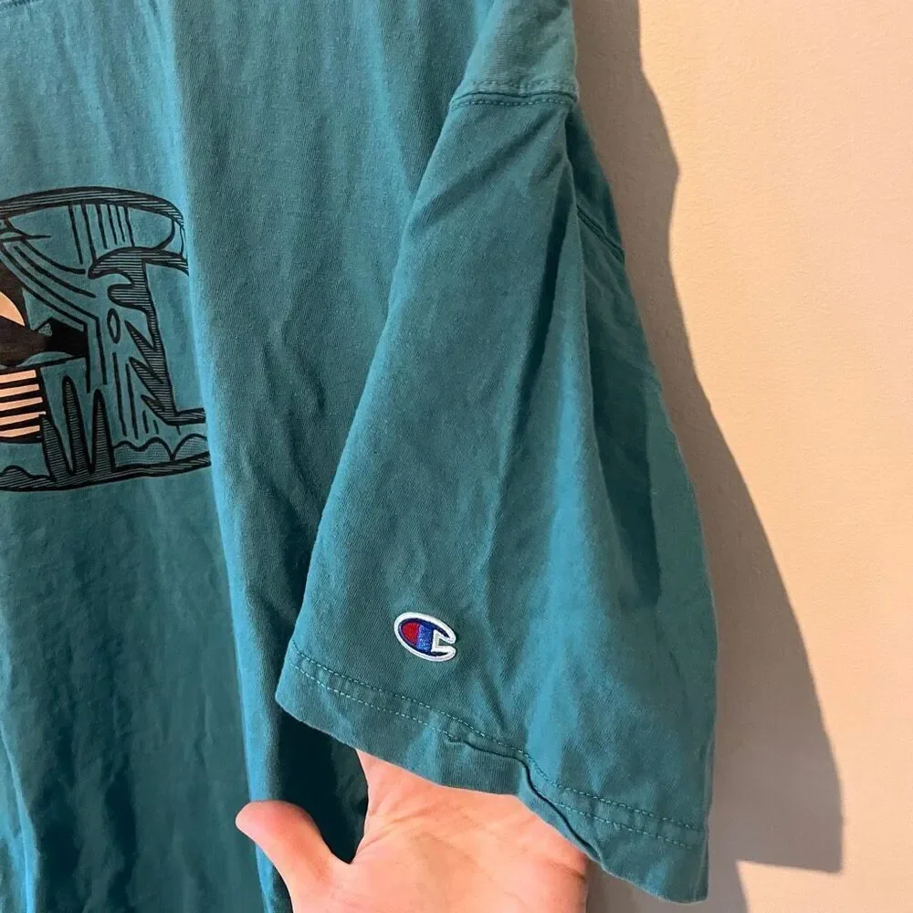 Champion Big and tall native southwestern short sleeve t shirt in teal 2XLT - Picture 5 of 5